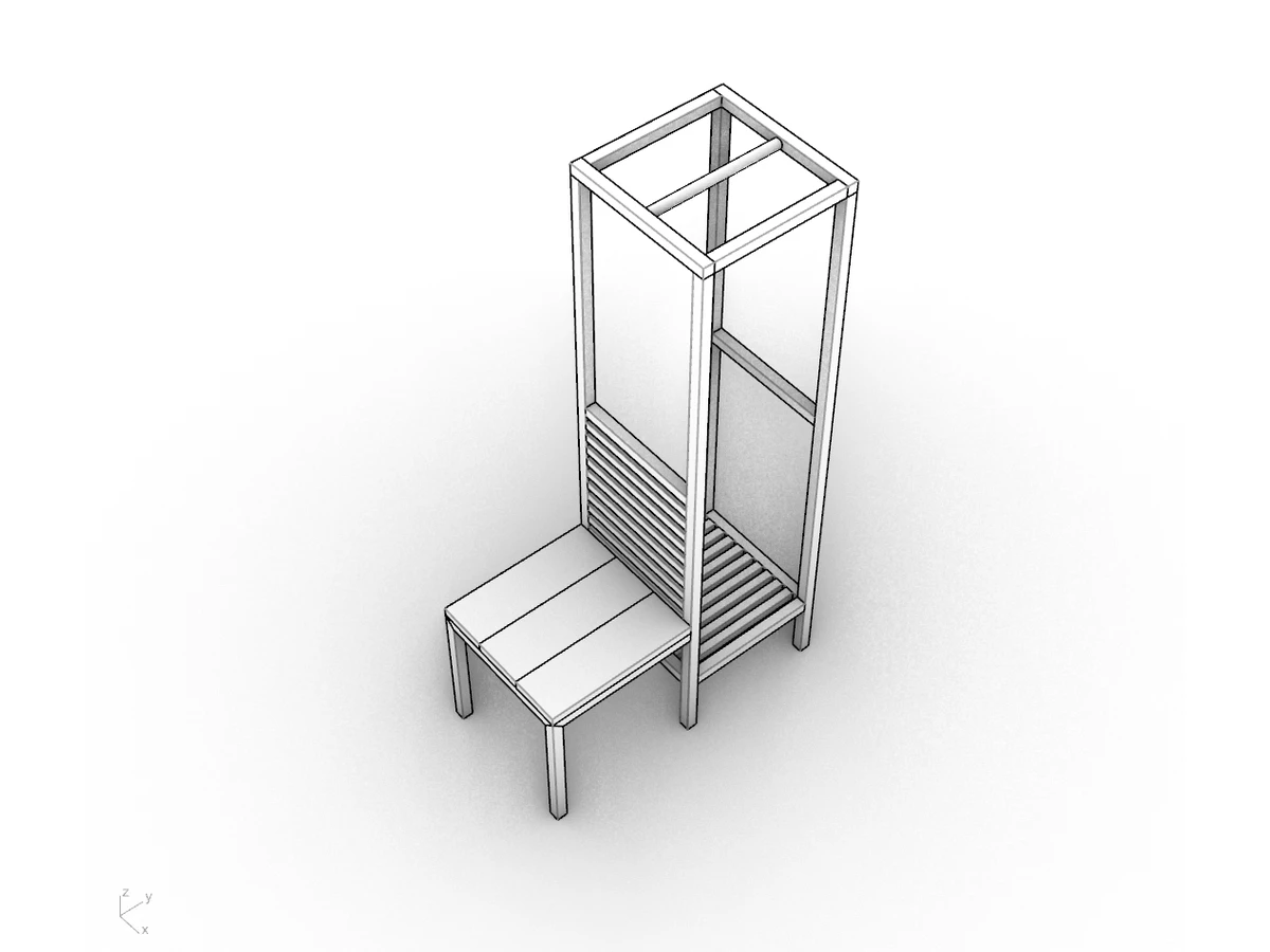 릴리 키즈 의자 행거 3D 모델 렌더링